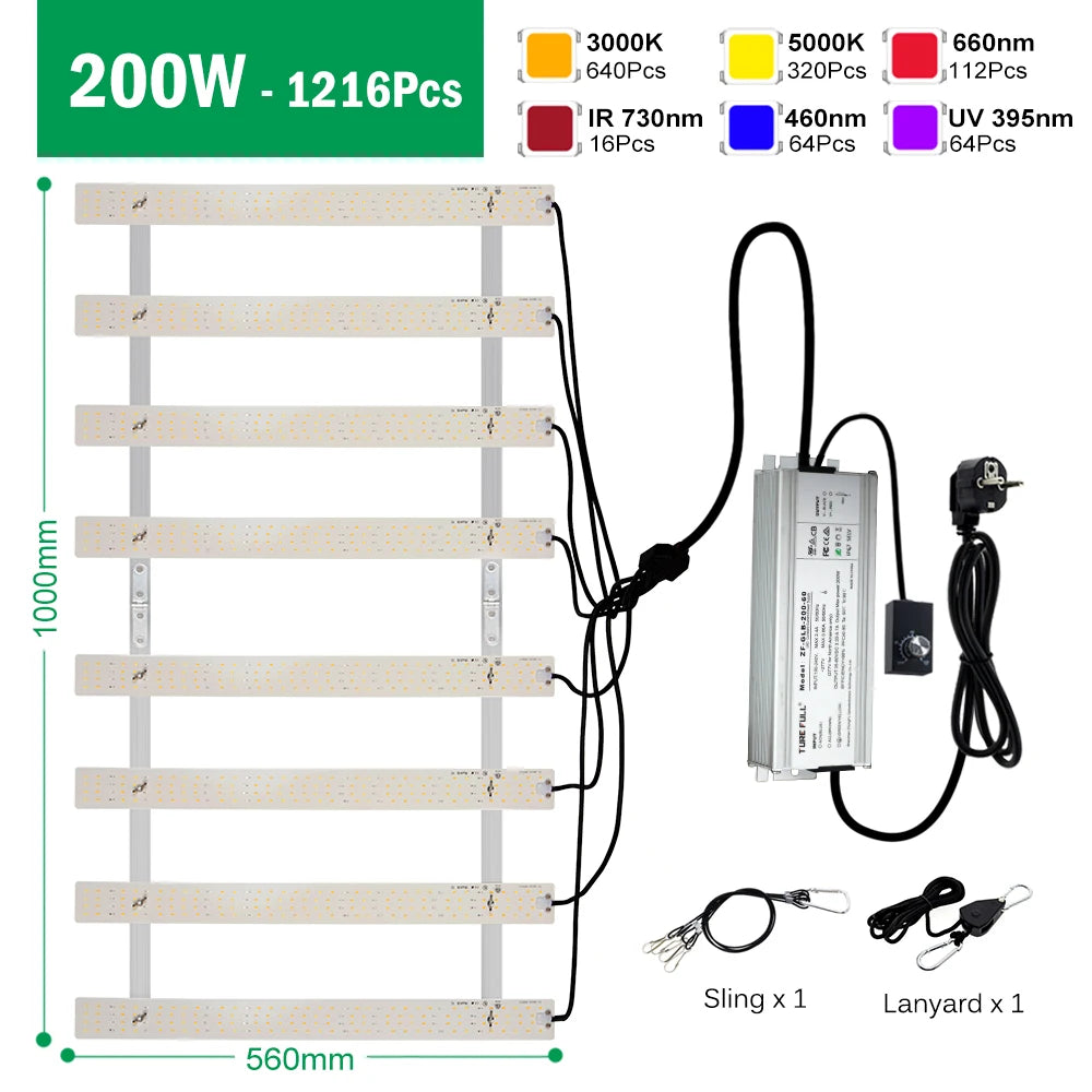 Full Spectrum LED Grow Light 100W 200W AC100-277V LM281B For Veg Flowers Greenhouses Plant Tent Growing Lamp - trendingshoping.com