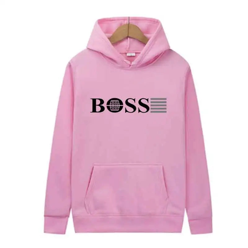 Boss Men’s Hooded Sweatshirt for Outdoor Sports & Jogging – Casual Streetwear, Spring Wear