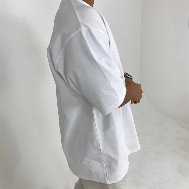 Men’s Gym T-Shirt Short Sleeve Summer Loose Cotton Fitness Sports Training Top