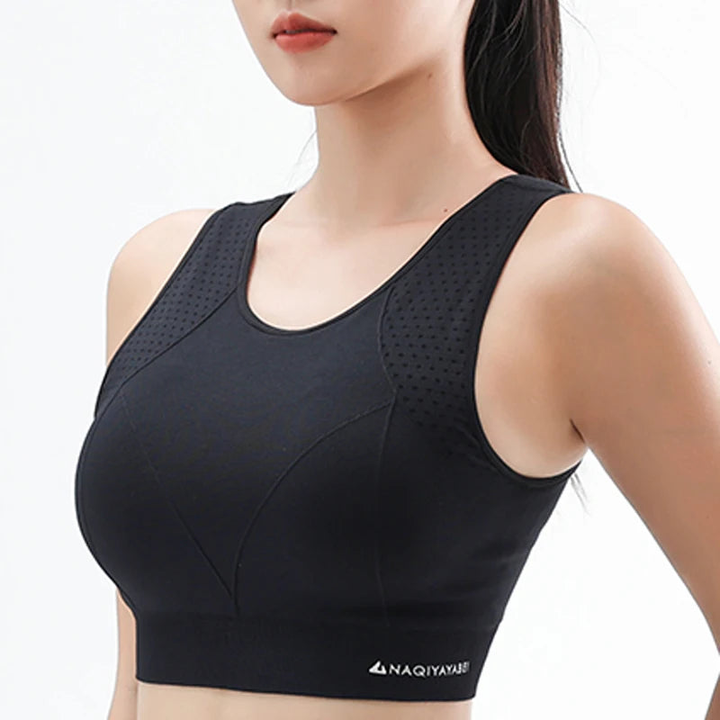 Women’s High-Support Yoga Bra - Anti-Sag Push Up Gym Top with Removable Pads