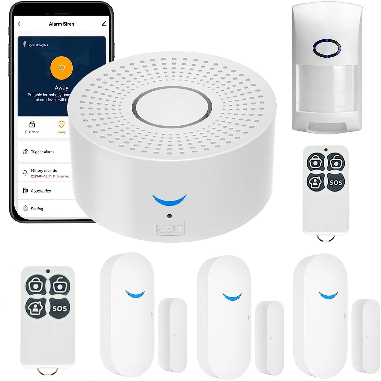 Wireless Wifi Smart Home Automation Security Alarm System With Door Sensor Motion Sensor Smart Life App Burglar Siren