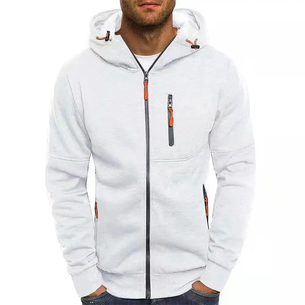 2026 New Men's  Jacket, Long-sleeved, Autumn and Winter Fashion, Sporty and Casual, Zippered Hooded Men's Sweat