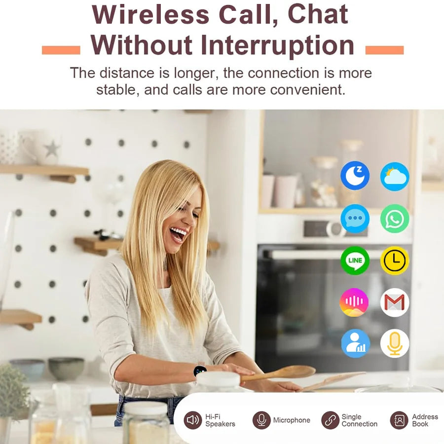 Smart Watch for Women – Always-On Display, IP67 Waterproof, Fitness Tracker with Sleep & Menstrual Cycle Monitoring – Black Gold