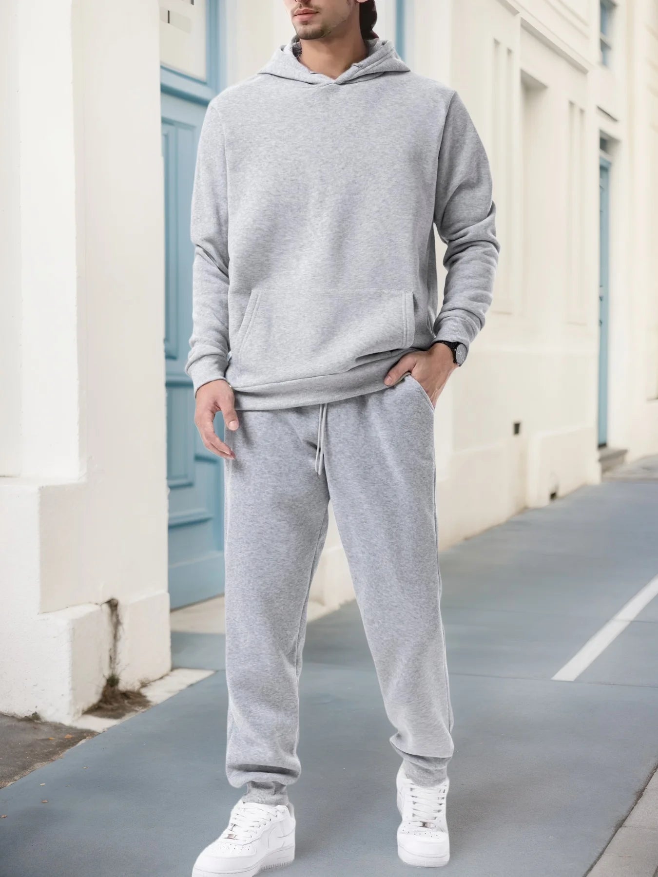 Men’s 2-Piece Sports Tracksuit - Autumn Hoodie & Joggers Set for Running & Fitness