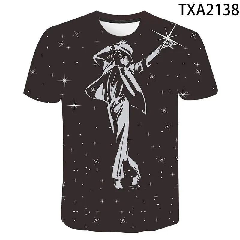 TShirts Singer Michael Jackson 3D Print Casual Fashion Oversized Round Neck T Shirt Kids Boys Girls Tees Tops Tshirt Clothes