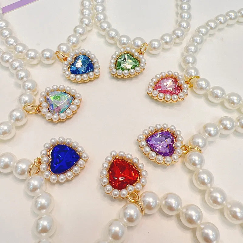 Pet Pearl Necklace Collar Adjustable for Cats Small Dog