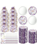 36pcs Butterfly-Themed Party Favor Set, Includes 12 Compact Mirrors, 12 Thank You Cards, 12 Organza Bags, No Electricity Needed,