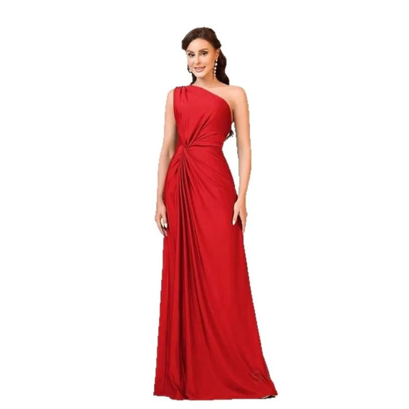 Women's Elegant Backless Evening Gown - European Style Banquet & Gala Dress