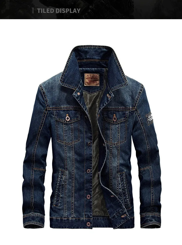 Men’s Denim Jacket Spring Winter Bomber Coat – Casual Fashion Jeans Jacket