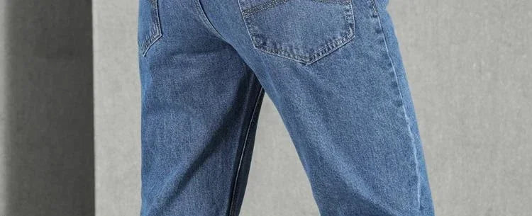 Jeans For Men Workwear Classic Straight Baggy Pants With Pockets High Quality 2025 Fashion Trousers