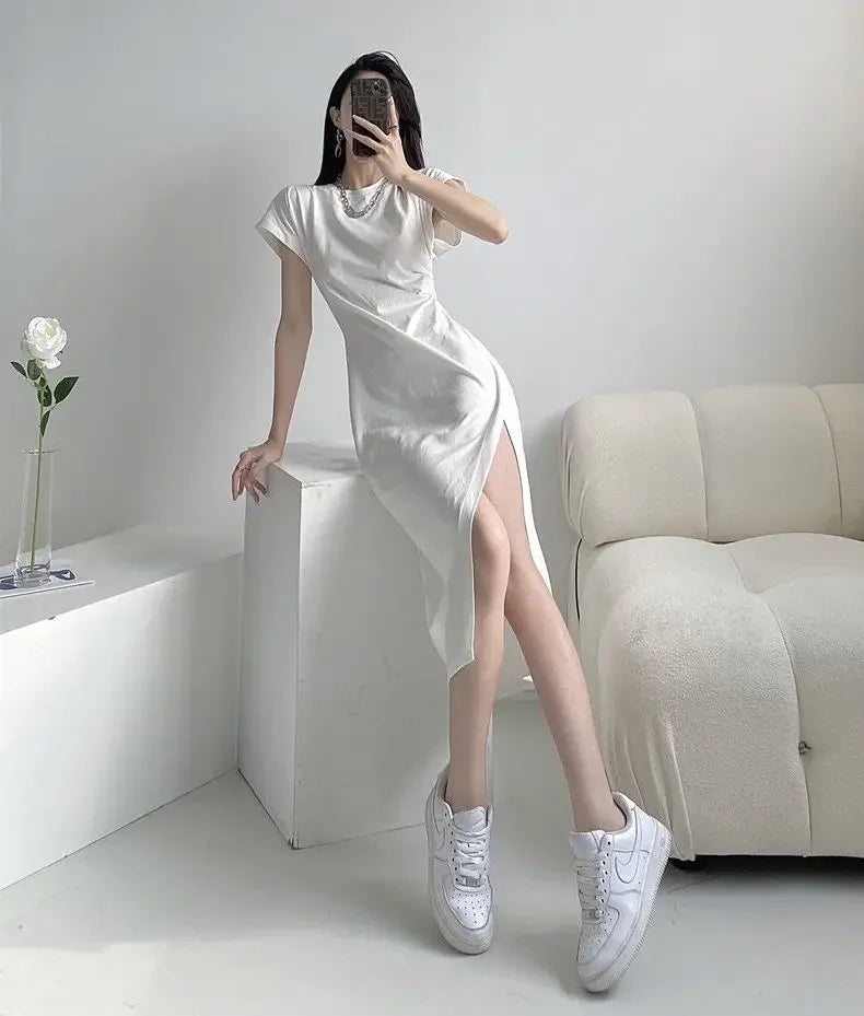 White Dresses for Women 2025 Woman Dress Clothes Midi X New in Chic and Elegant Pretty Cheap Casual Y2k Outfits Harajuku