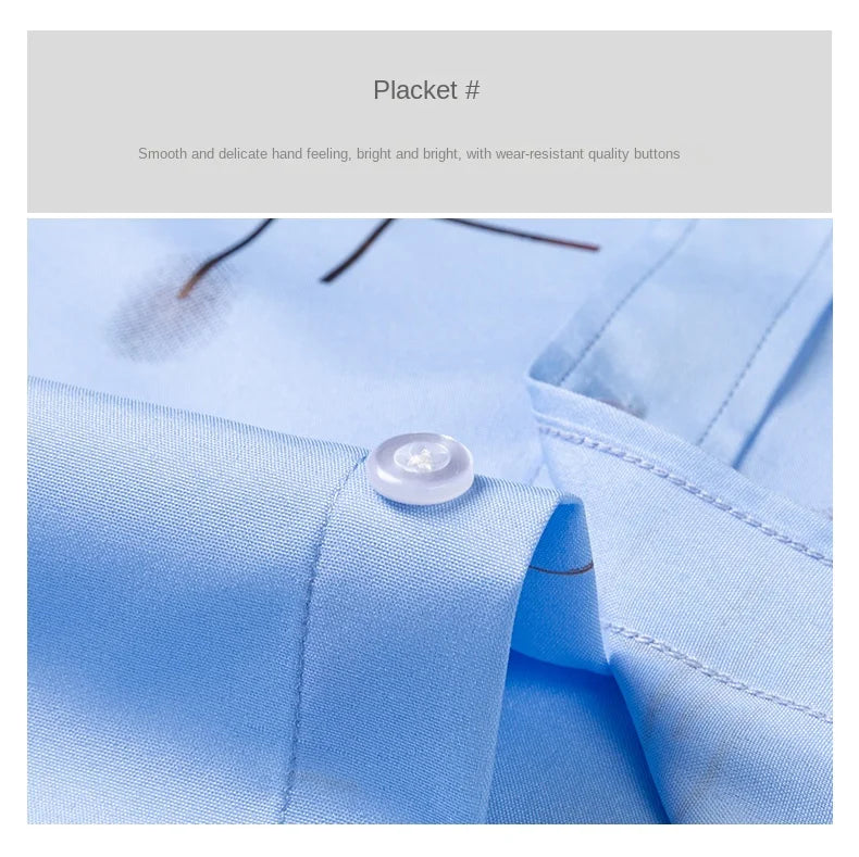 Men's Slim Fit Dress Shirt Non Iron Anti Wrinkle Plaid Business Casual Long Sleeve