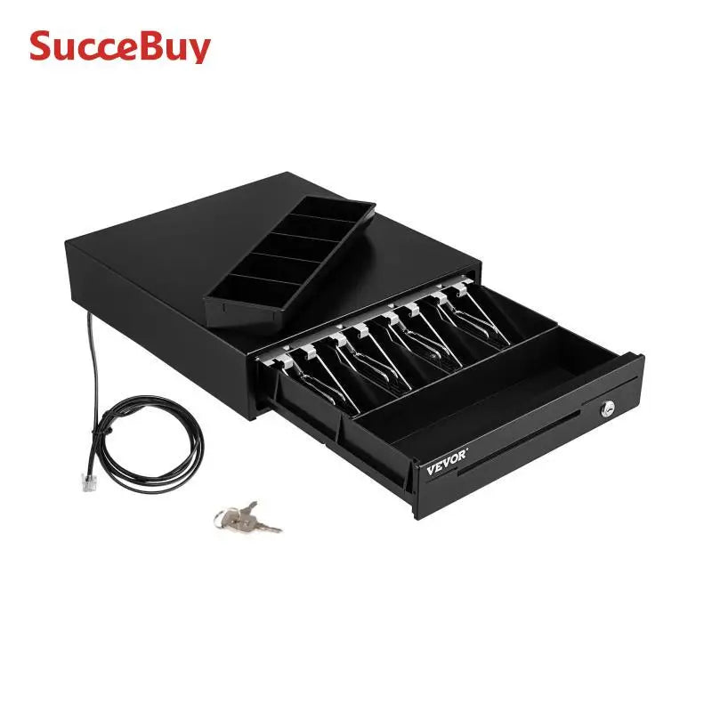 VEVOR Cash Register Drawer 16" 12 V for POS System Tray Removable Coin Compartment & 2 Keys Included RJ11/RJ12 Cable Drawer - trendingshoping.com