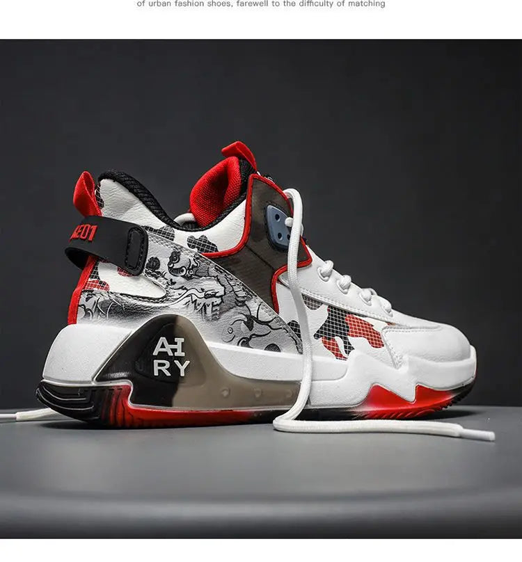 High Top Basketball Shoes for Couples | Air Cushion Athletic Sneakers – Wear Resistant & Breathable