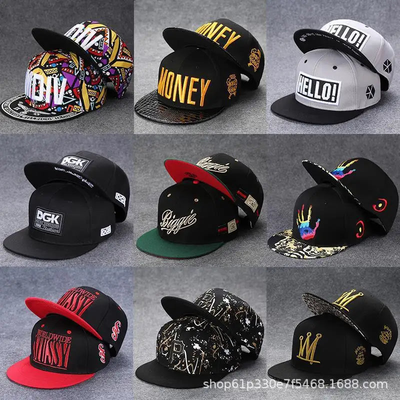 Unisex Trendy Hip Hop Baseball Cap - Flat Brim, Adjustable, Korean Style Sun Hat for Casual Wear