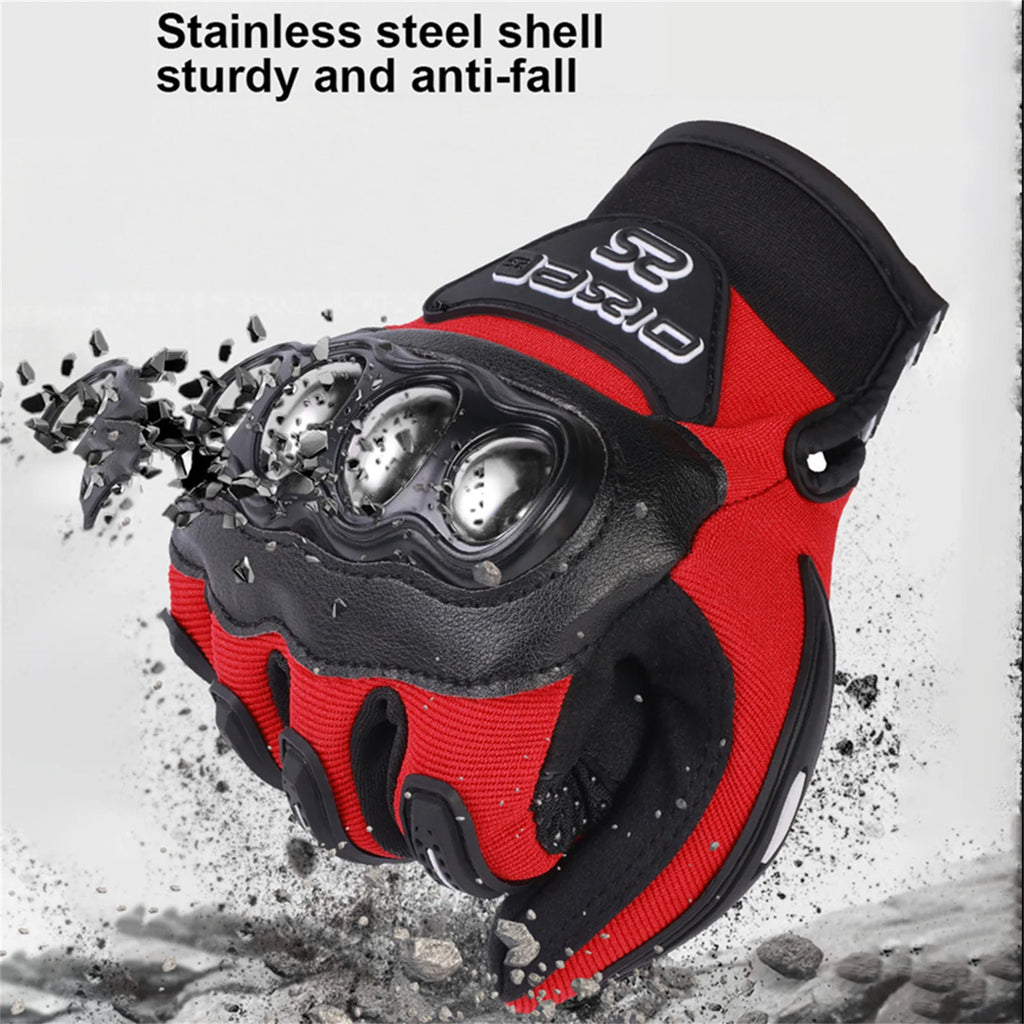 Motorcycle Gloves Breathable Racing Gloves Steel Protective Motorcyclists Riding Gloves Touch Screen Moto Biker Gloves Summer