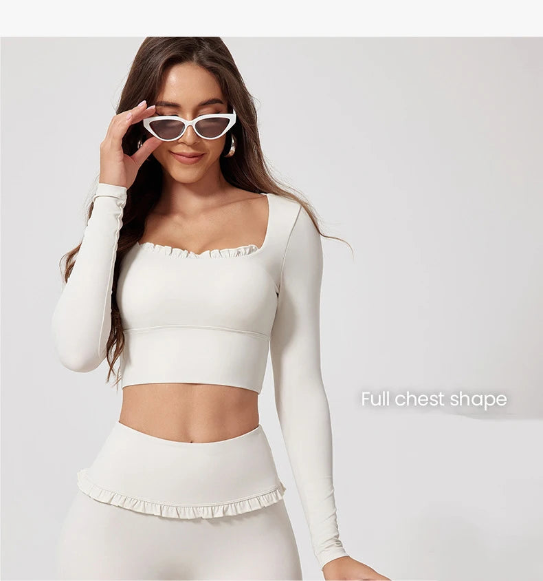 Women's Sportswear Yoga Set 2PCS Gym Clothes Yoga Suits For Women Fitness Set Tracksuits Yoga Long Sleeve Gym Flared Leggings