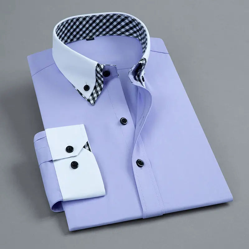 Men’s Long Sleeve Non-Iron Dress Shirt Regular Fit Formal Business Button Shirt