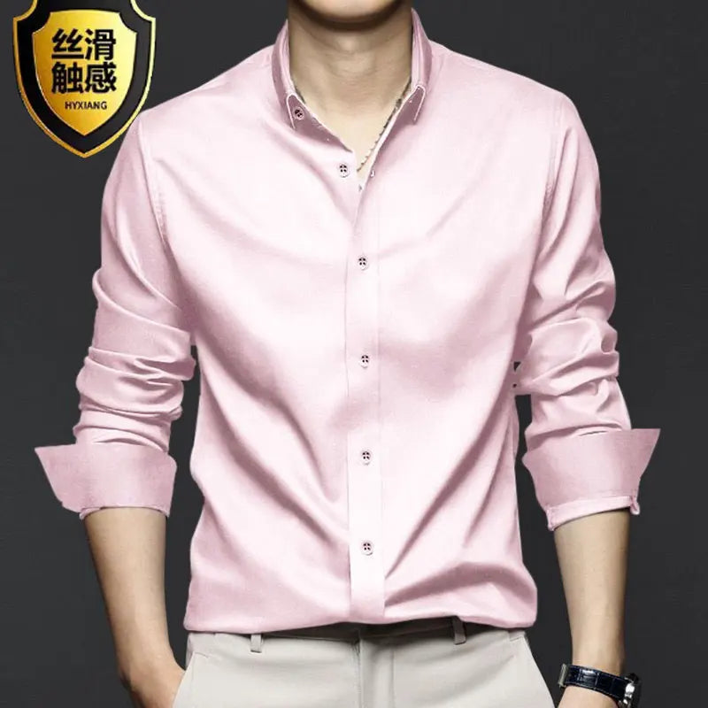 Men's Non-Iron Business Shirt Long Sleeve Breathable Lightweight - Formal Workwear