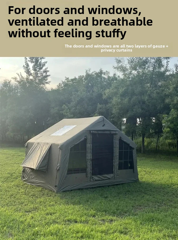 Inflatable Camping Air Tent Portable Outdoor Fabric Large High Quality House Tent 8 Point 2 Square Meters