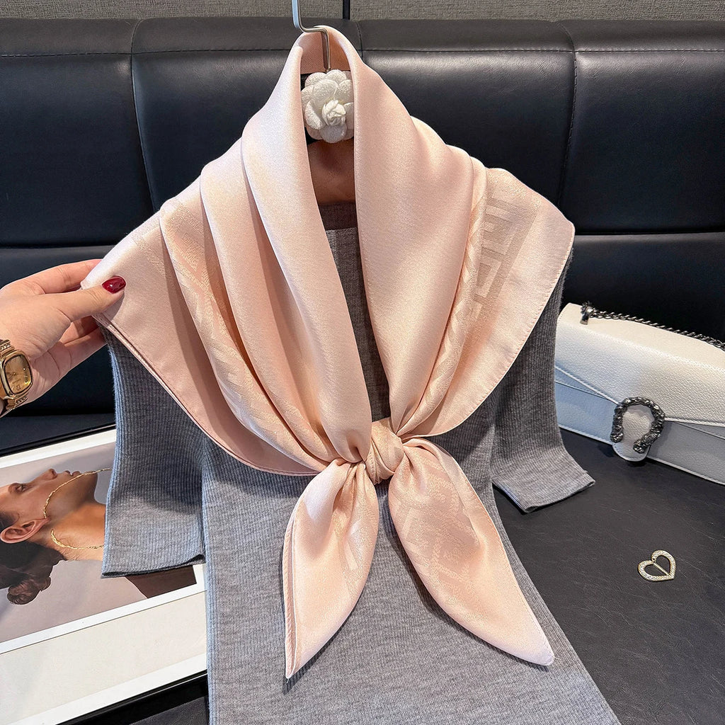 2025 Latest Spring and Autumn Women's Fashion Hijab Silky Muslim Square Sun Protection Shawl Luxury Brand Soft Female Scarf