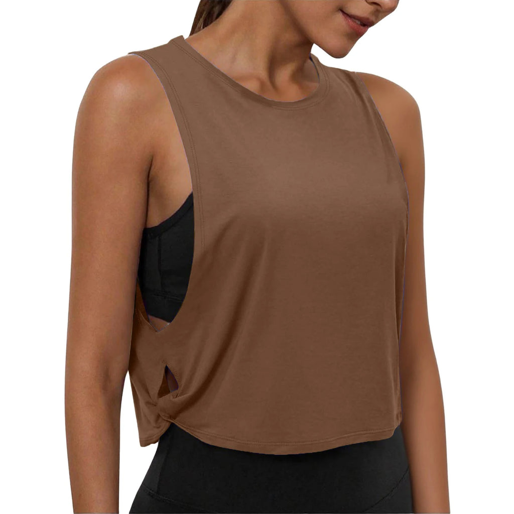 Women’s Sleeveless Yoga Top Breathable Workout Tank Crop Top Athletic Running Vest