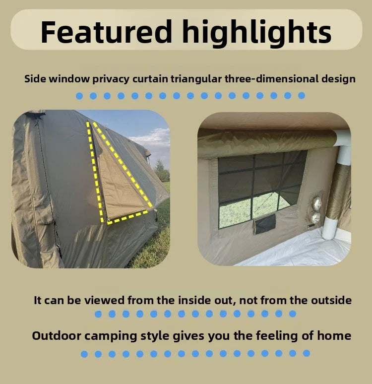 Inflatable Camping Air Tent Portable Outdoor Fabric Large High Quality House Tent 8 Point 2 Square Meters