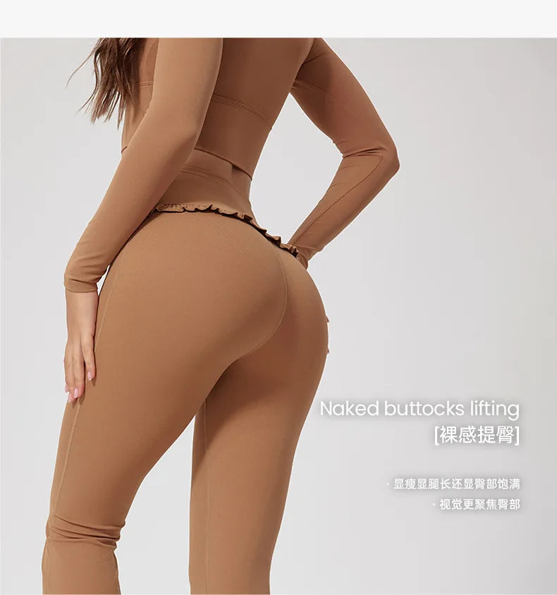 Women's Sportswear Yoga Set 2PCS Gym Clothes Yoga Suits For Women Fitness Set Tracksuits Yoga Long Sleeve Gym Flared Leggings