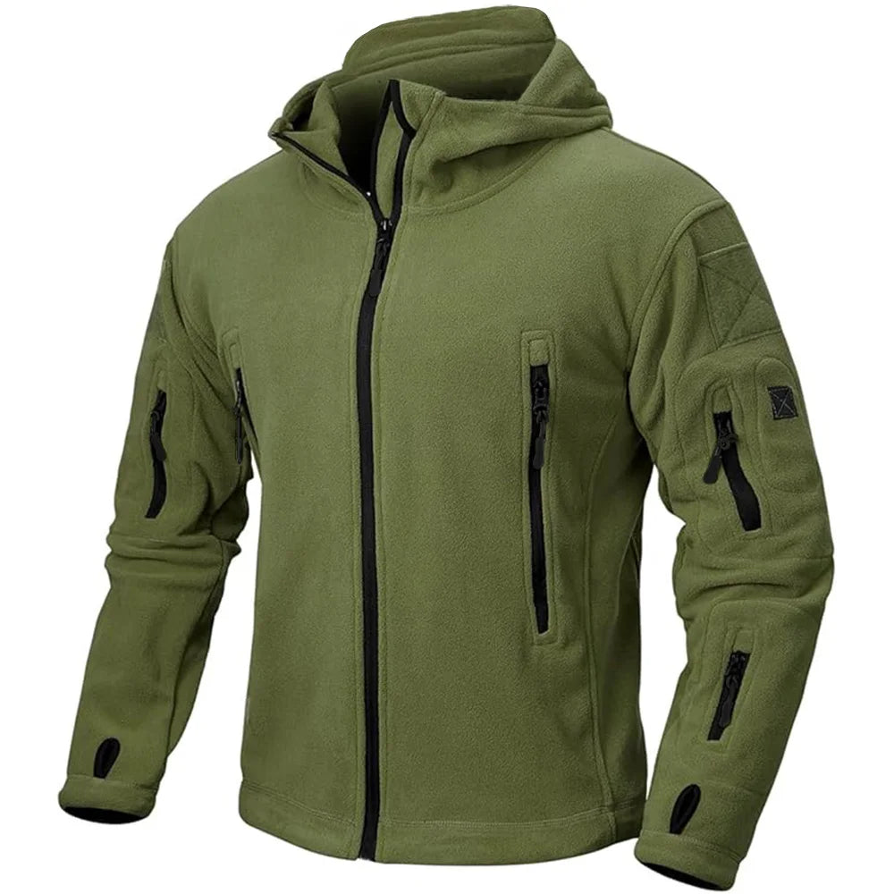Men’s Full Zip Fleece Jacket – Winter Warm Windproof Outdoor Hoodie