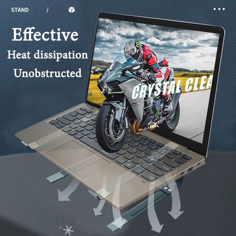 Laptop Stand for Desk Metal Computer Riser Heavy Stable Holder Ergonomic Laptops Elevator for 12-17.3 Inches Notebook Computer - trendingshoping.com