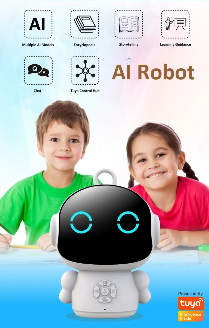 Tuya Smart AI Robot WiFi Early Education Toys for Children Speech Recognition and Voice Interactive Educational Learning Machine