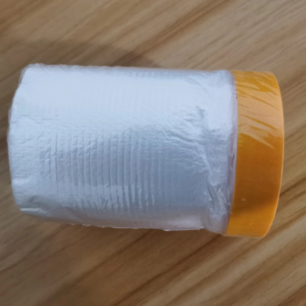 Pre-Taped Masking Film 20M | Clear Plastic Sheeting for Painting & Auto Use