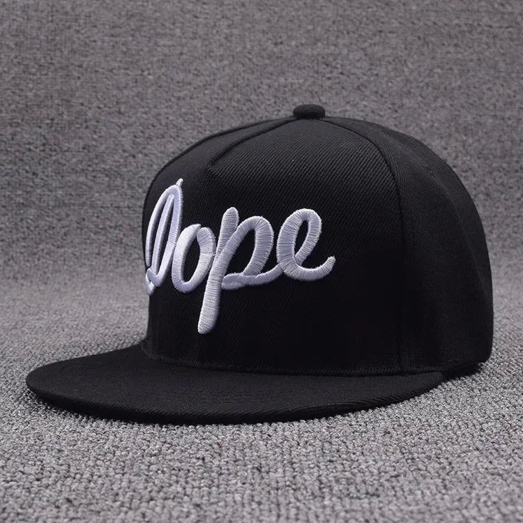 Hip Hop Letter Embroidery Snapback Cap – Unisex Flat Brim Baseball Hat for Outdoor & Casual Wear
