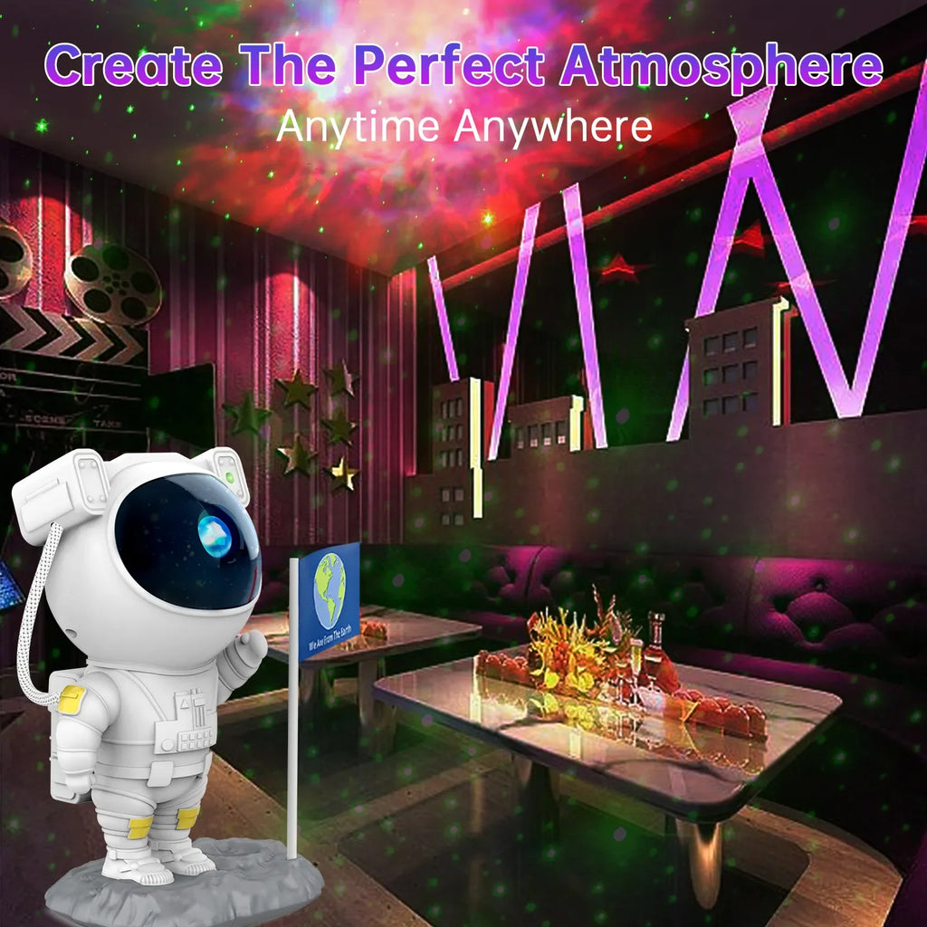 Astronaut Star Projector with Bluetooth Speaker – Nebula Night Light for Bedroom Aesthetic