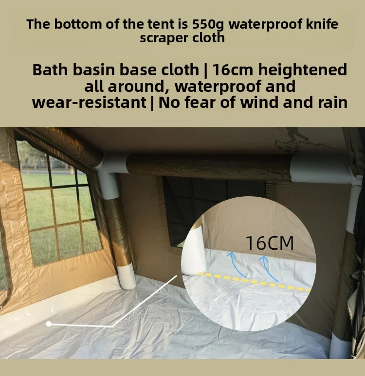 Inflatable Camping Air Tent Portable Outdoor Fabric Large High Quality House Tent 8 Point 2 Square Meters