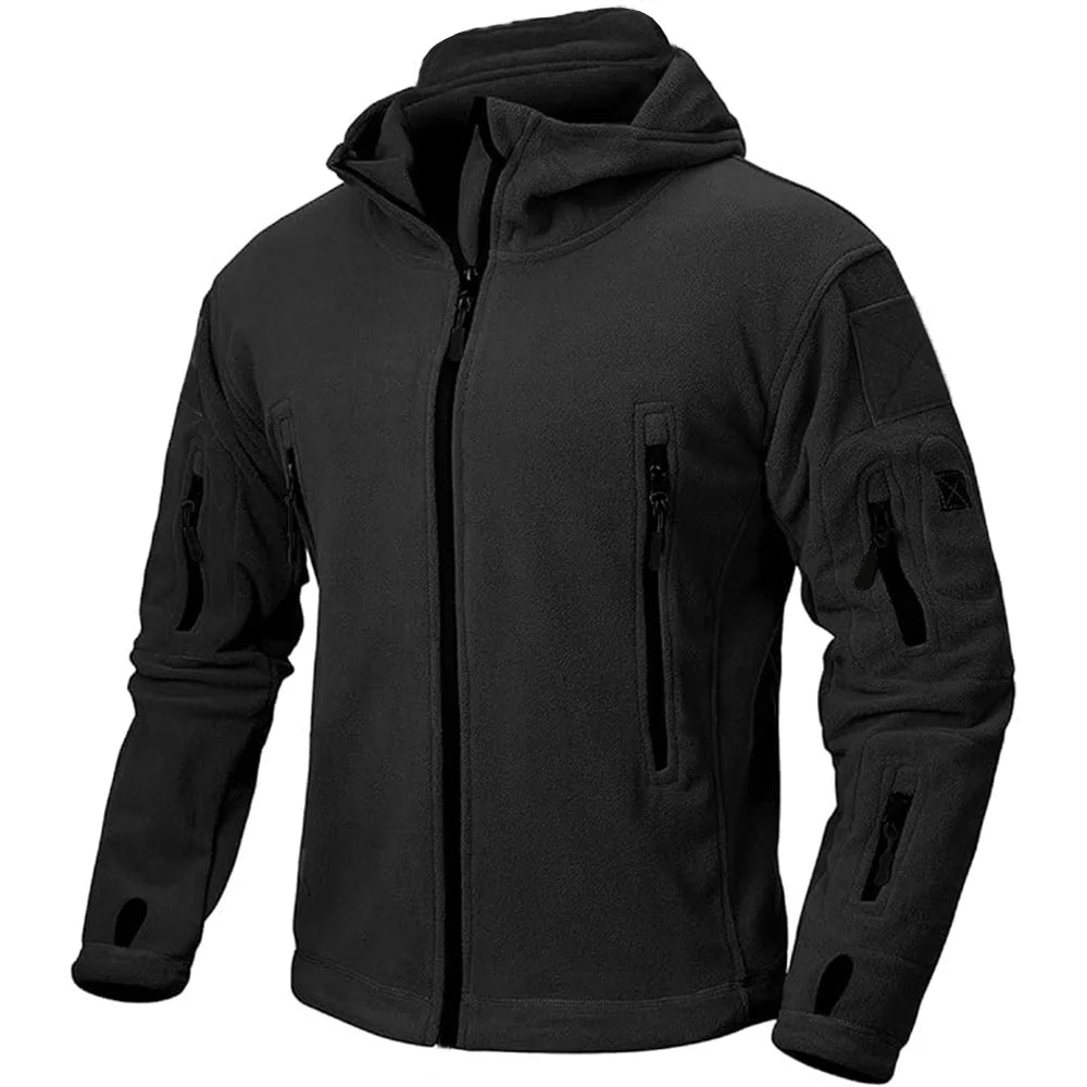 Men’s Full Zip Fleece Jacket – Winter Warm Windproof Outdoor Hoodie
