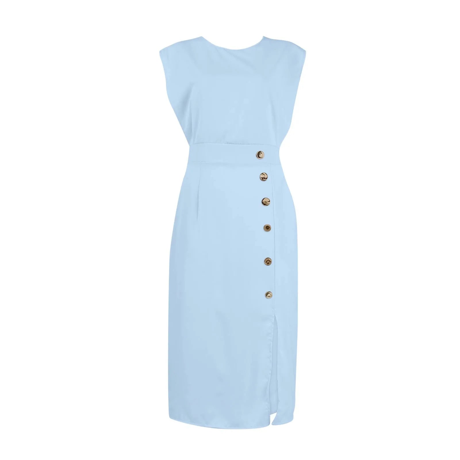 White Formal Autumn Dress for Women - Elegant Office & Evening French Style