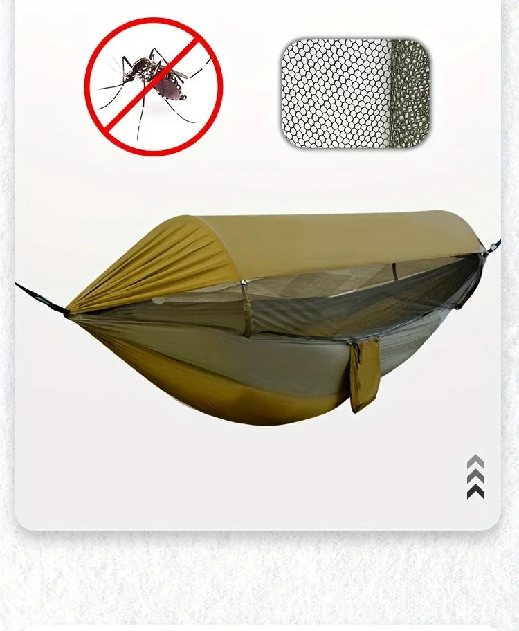 Double Camping Hammock With Mosquito Net Easy Setup Portable Outdoor Travel Tent Bed