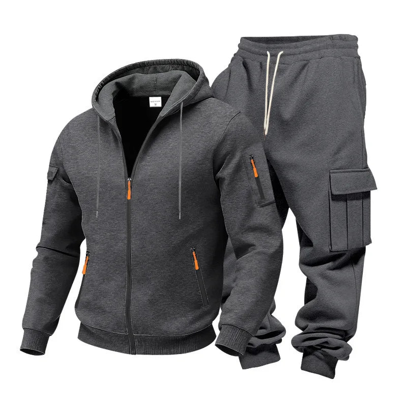 Men’s Winter Heavy Fleece Zip-Up Hoodie – Warm Casual Sportswear