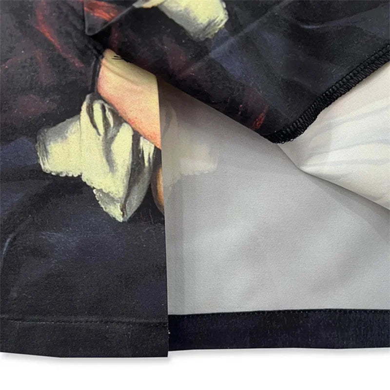 Unisex Printed T-Shirt - 100% Polyester Breathable Slim Fit Casual Tee