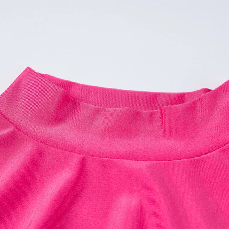 Women’s Solid Long Sleeve Bodycon Mini Dress with Gloves Half Turtleneck Party Y2K