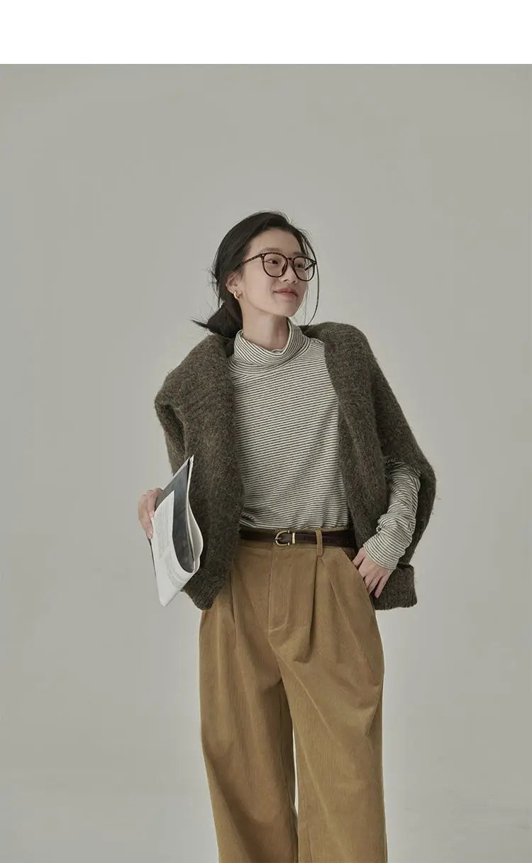 Striped T-shirts Women Spring Cozy Long Sleeved All-match Daily Elegant Classic Turtleneck Tops Hot Sales Korean Style Clothing