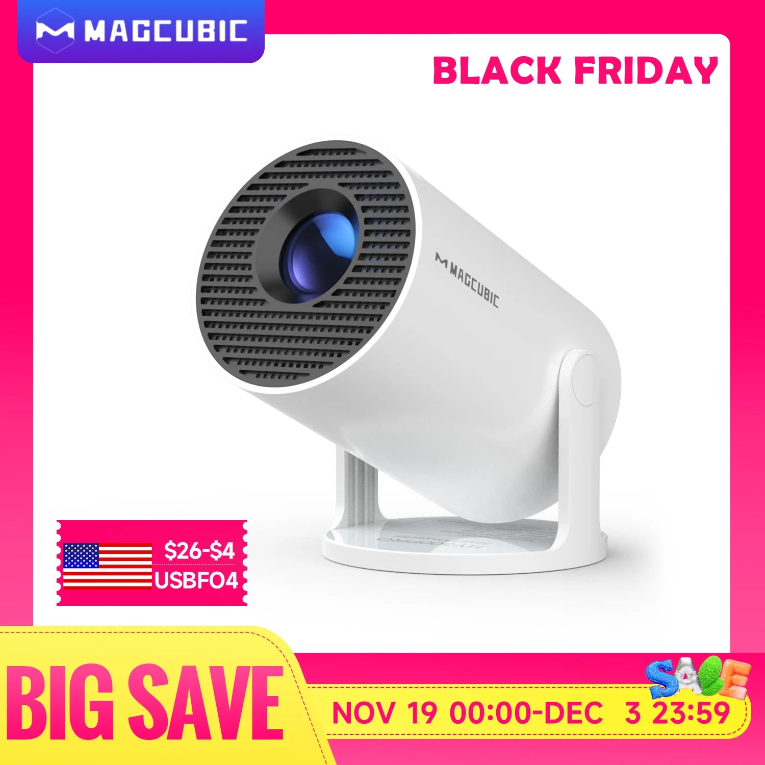 Magcubic HY300 Pro Projector 290ANSI Native 720P Wireless Screen Mirroring System Dual Band WiFi Hi-chip A3100 for Home Theater - trendingshoping.com