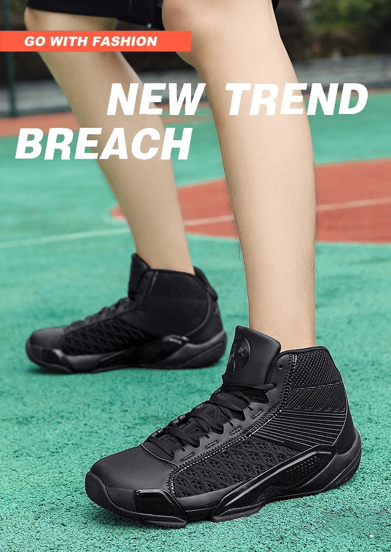 Men’s High-Top Basketball Sneakers | Breathable Non-Slip Outdoor Sports Shoes