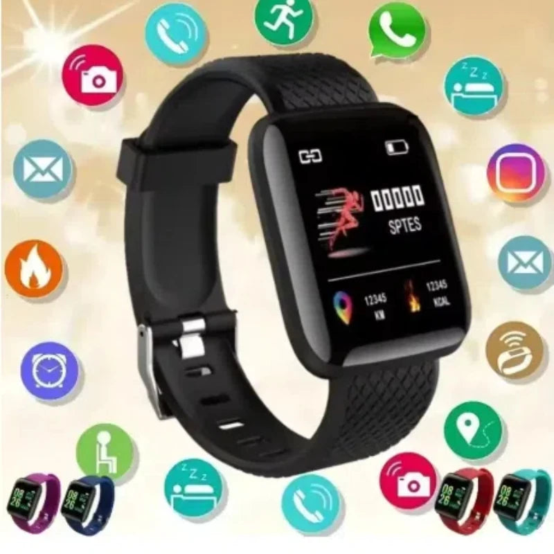 Multifunction Smart Watch for Men Women Kids – Message Reminder, Music Control, Sport Step & Calorie Tracker, D13/116Plus