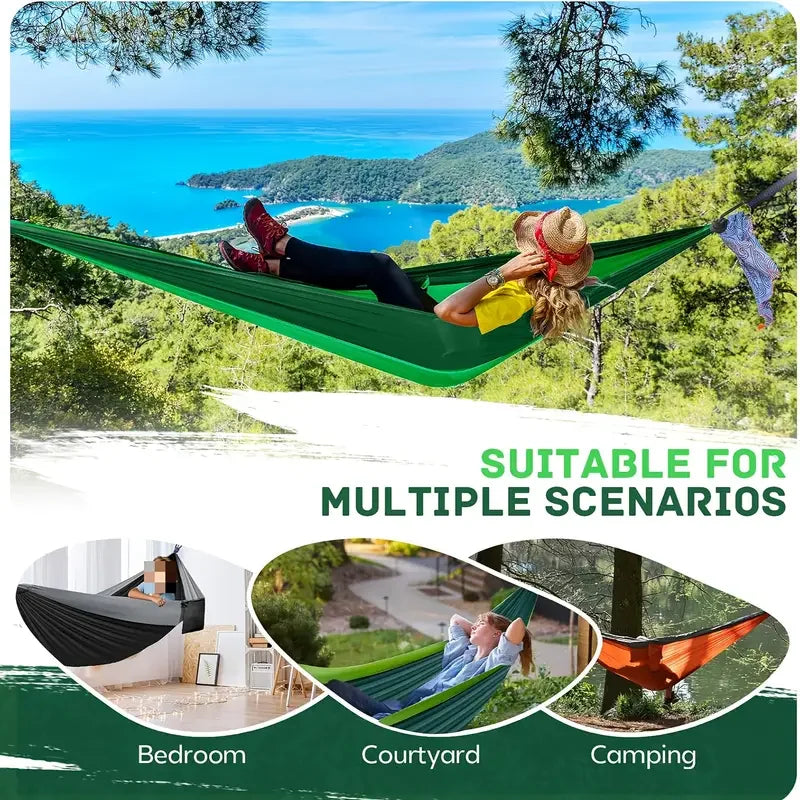 Camping Hammock Portable Lightweight Parachute Nylon Hammock For Outdoor Backpacking Survival Travel