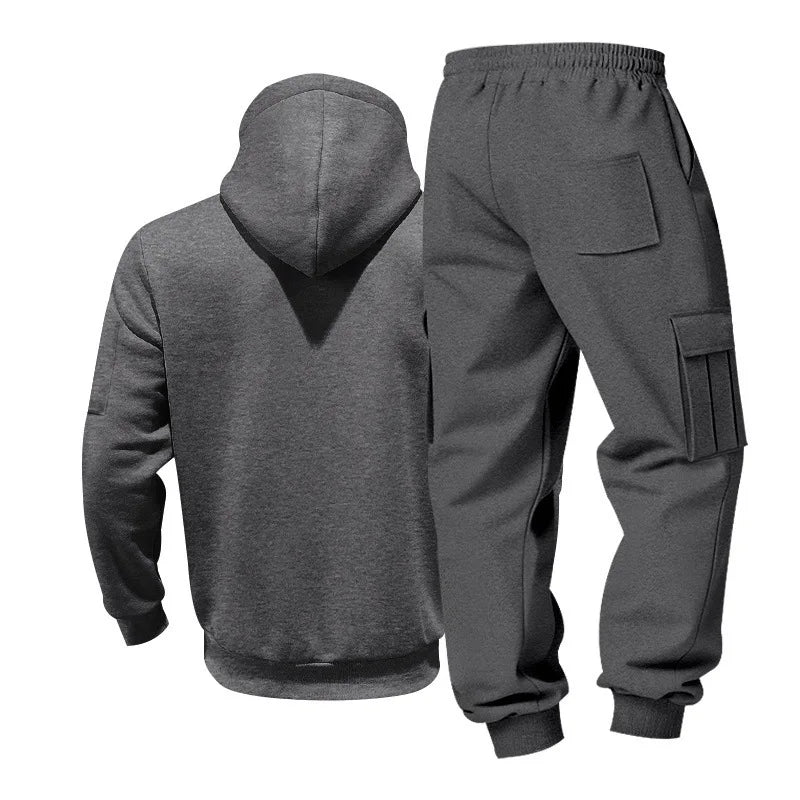 Men’s Winter Heavy Fleece Zip-Up Hoodie – Warm Casual Sportswear