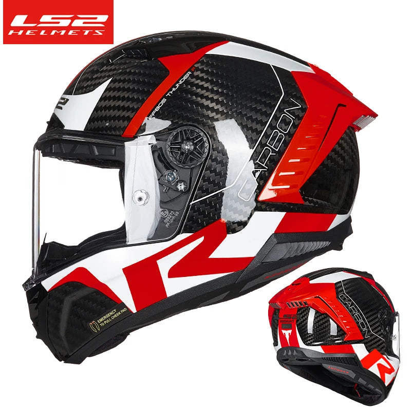 LS2 Thunder GP Aero Full Face Motorcycle Helmet FF805 Carbon Fiber
