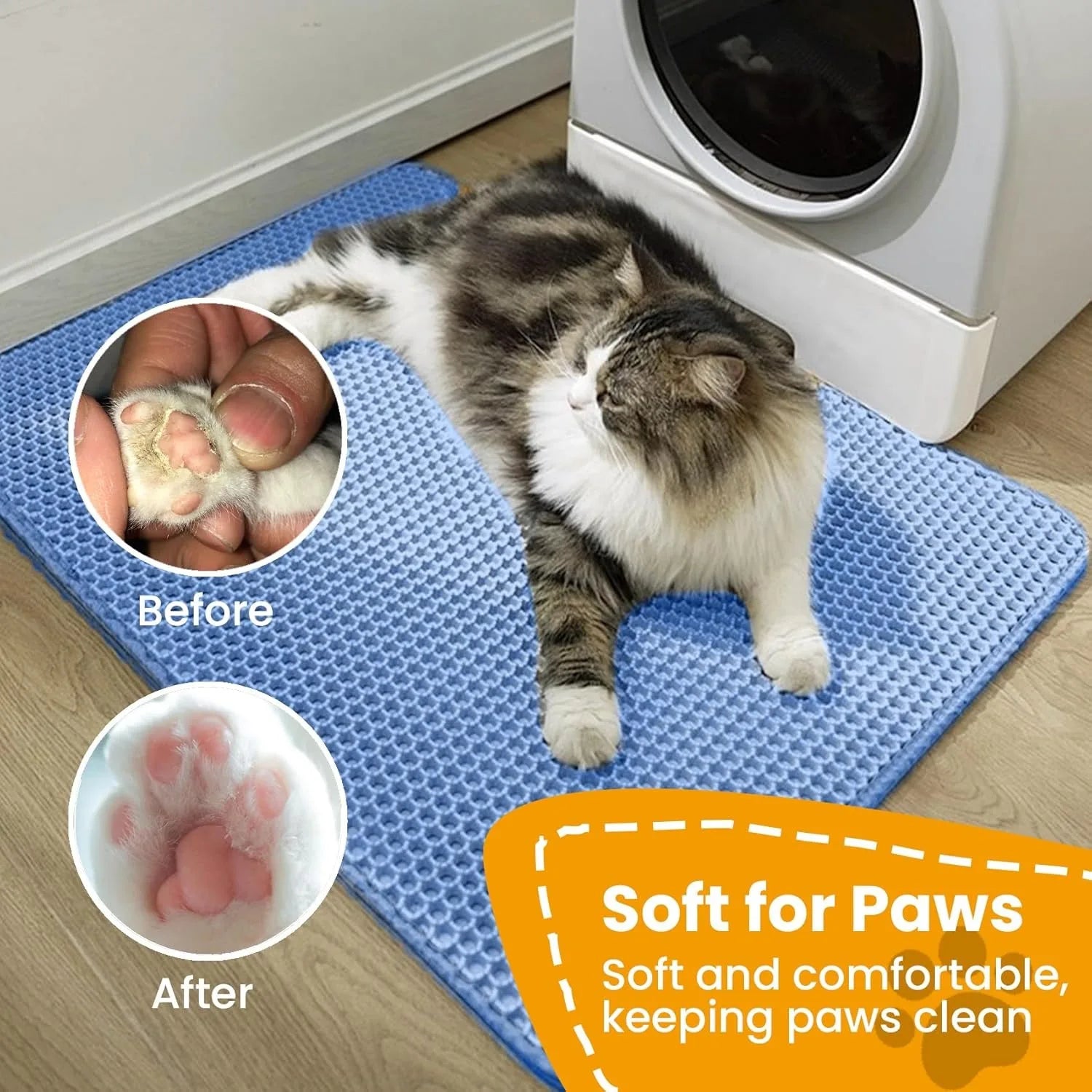 Double Layer Cat Litter Mat Non Slip Waterproof Wear Resistant Pet Mat