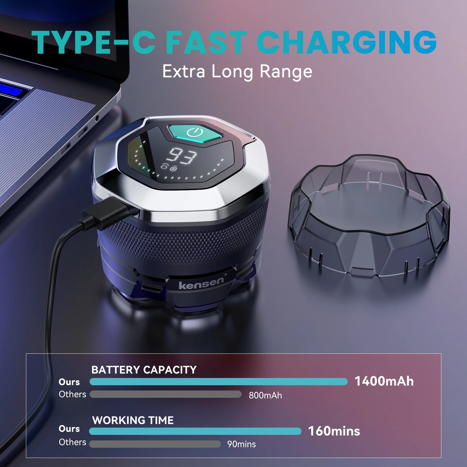 KENSEN Electric Head Shaver for Bald Men 6D Magnetic Razor Hair Trimmer USB Rechargeable LED Display Wet/Dry Shave Beard Shaver - trendingshoping.com